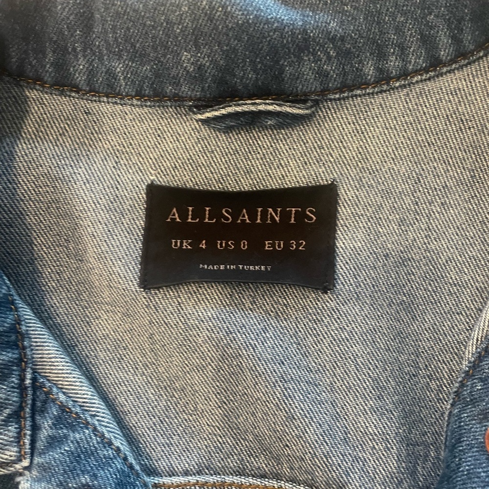All Saints Women's Blue Jean Denim Jacket - Picture 7 of 9